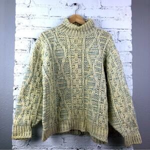 Vintage 70's Sears & Roebuck Cable Knit 100% Virgin Wool Sweater